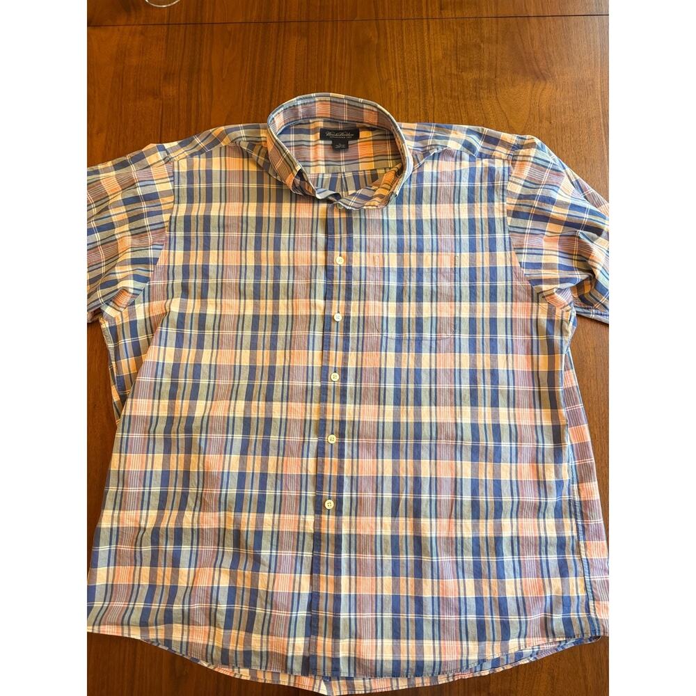 Brooks Brothers Plaid Button-Down Shirt in Blue and Peach